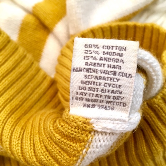 Fossil Mustard Yellow Stripe Sweater Size M - Picture 4 of 4